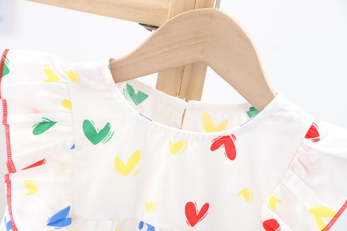 Girl's Flying Sleeve Dress Summer New Baby Girl's Foreign-style Dress Princess Dress